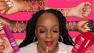 Review & Swatches *NEW 12 NYX Smooth Whip Matte Lip Cream* ON DEEPER COMPLEXION??