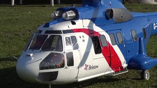 Huge R/C Turbine Super Puma Scale Model Helicopter Bristow Offshore Eurocopter EC-225
