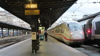 German ICE Train at Paris Gare de l'Est Departing for Frankfurt 8 November 2016