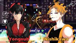 The Spike - Volleyball ! 3x3 ! Yongsub Vs Nishikawa ! Gameplay ! The Spike mobile