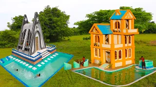 Top 2 Building! Technique Building Villa House & Swimming Pool For Entertainment Place In The Forest