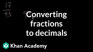 Converting fractions to decimals | Decimals | Pre-Algebra | Khan Academy