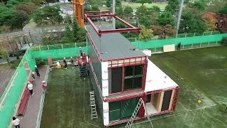 Modular Building Installation as per result of 3D Simulation