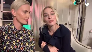 Margot Robbie & Charlize Theron reading some tweets