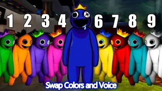 Blue Swap Colors and Voice Rainbow Friends All Phases | Friday Night Funkin Mod Roblox