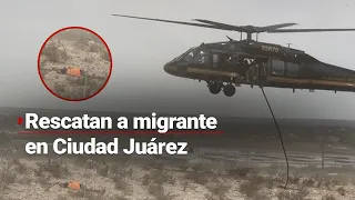 #ENVIVO | Rescatan a migrante que lucha por su vida en Ciudad Juárez, Chihuahua