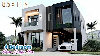 HOUSE DESIGN | 8.5 X 11 Meters |  4 Bedroom Modern house