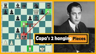 Capablanca Announces A Rare Checkmate Using Two Hanging Pieces