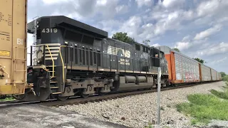 2 Trains Pass At Railroad Crossing Set For Abandonment On Norfolk Southern Railroad Main Line, KY