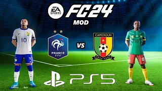 FC 24 FRANCE - CAMEROUN | PS5 MOD Ultimate Difficulty Career Mode HDR Next Gen