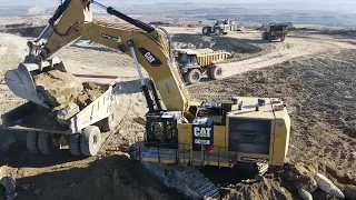 Caterpillar 6015B Excavator Loading Caterpillar Dumpers - Sotiriadis Mining Works