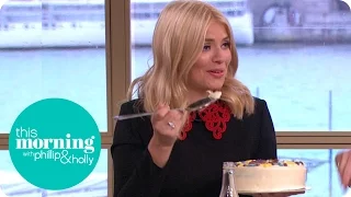 Hungover Holly Willoughby Tucks Into A Cake With A Serving Spoon | This Morning