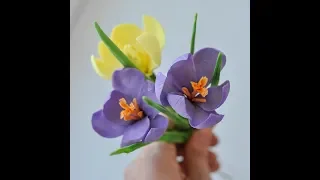 Gumpaste Crocus Tutorial.Крокус из мастики. Sugar Flowers. Fondant.