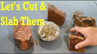 Cutting & Slabbing Rocks 4 - Purple Saganite, Petrified Wood, Geode, #thefinders #rockhounding