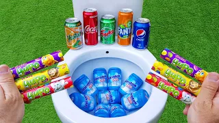 YUPO CANDY vs Coca Cola, Fruko, Yedigün, Fanta, Pepsi and Mentos in the toilet