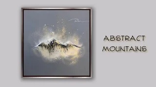 Easy Metallic Acrylic Painting | How to Paint Abstract Mountains with Crackle Texture