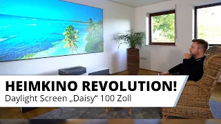 100" Zoll TV Daylight Screen "Daisy" für Laser TV. Das optimale Bild zu jeder Tageszeit!