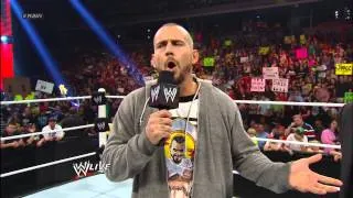 While addressing the WWE Universe, CM Punk walks away: Raw, April 15, 2013