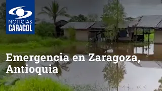 Emergencia en Zaragoza, Antioquia, por desbordamiento de quebrada que inundó dos barrios