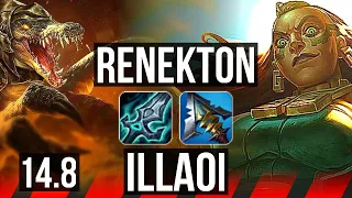 RENEKTON vs ILLAOI (TOP) | Comeback, Dominating | KR Master | 14.8