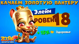 КАЧАЕМ ЗОЛОТУЮ КОШКУ ПАНТЕРУ ЭЛЕЙН НА 18 УРОВЕНЬ В ИГРЕ ZOOBA