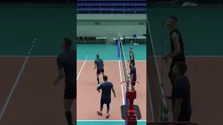 Volleyball. Attack hit (spikes). Training. Team Zenit St. Petersburg