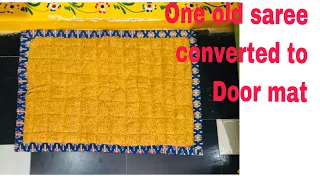 Old saree reuse in door mat,best out of waste clothes reused idea||Thanni creations