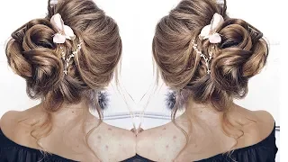 ВЕЧЕРНЯЯ СВАДЕБНАЯ ПРИЧЕСКА СРЕДНИЙ ПУЧОК | UPDO FOR WEDDING TUTORIAL