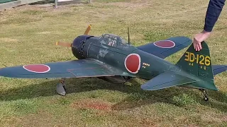 Big Mitsubishi Zero Fighter RC Plane lost in the fog then crashed