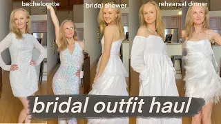 BRIDAL OUTFITS 👰🏼‍♀️💍 | bachelorette party, bridal shower, rehearsal dinner, + reception dress ideas
