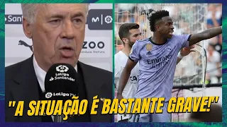 CARLO ANCELOTTI SE IRRITA COM REPÓRTER E SAI EM DEFESA DE VINICIUS JUNIOR