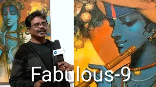 Subrata Das | The Fabulous 9 Contemporary art exhibition at Jehangir art gallery | Krishna Paintings