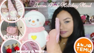 Temu Pinkmas Haul | Accessories, Nails, Phone Cases, Stocking Stuffers 💖🎄