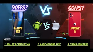 Android vs iPhone PUBG Comparison Test - 60fps vs 90fps - Mi 10T VS iPhone 11 |Best device for PUBG?