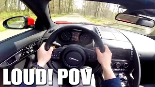 POV Jaguar F Type V8 S 5.0 Supercharged 495 HP LOUD! Drive Acceleration & Exhaust Sound