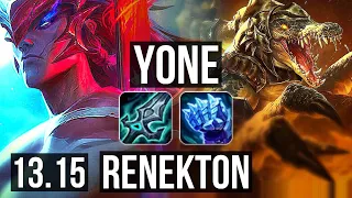 YONE vs RENEKTON (TOP) | 8/0/6, 68% winrate, Legendary | EUW Challenger | 13.15