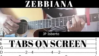 Zebbiana - Skusta Clee ( Fingerstyle Guitar Cover ) Tabs on Screen