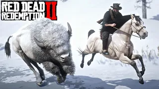 RED DEAD REDEMPTION 2 #21 | CAÇANDO O BISÃO BRANCO LENDÁRIO e O MEU NOVO CAVALO!