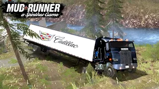 Spintires MudRunner 1987 FREIGHTLINER FLA 9664 TRUCK Driving On Extreme Road