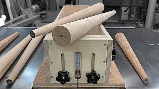 Conical poles of various lengths and thicknesses / round wooden bar multi-jig [Woodworking DIY]