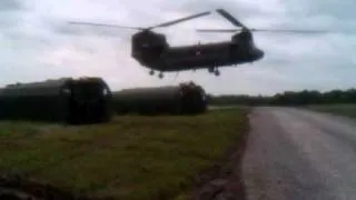 Army CH-47 Slingloads a bridgebay