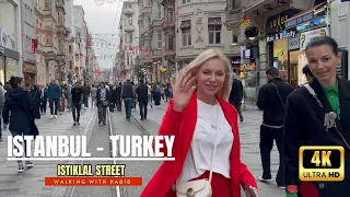 ISTANBUL CITY CENTER | TAKSIM SQUARE,ISTIKLAL STREET FOODS AND SHOPS| WALKING TOUR ISTANBUL | 4KHD