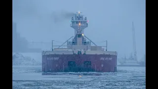 Jiggly Ice! Snow Event while the Joyce L VanEnkevort departs Duluth for the last time this season.