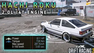 HACHI ROKU (Toyota AE86) 2.0L I4T TUNING - CarX Drift Racing 2