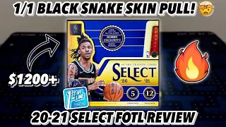 ONE OF ONE BLACK SNAKE SKIN PULL!🔥🤯 | 2020-21 Panini Select Basketball FOTL Hobby Box Review