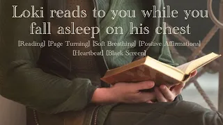 Loki Laufeyson reads to you while you fall asleep on his chest