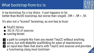 NixCon2023 Bootstrapping Nix and Linux from TinyCC