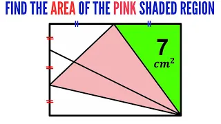 Can you find area of the Pink shaded region? | (Fun Geometry problem) | #math #maths | #geometry