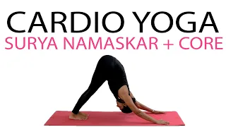 Cardio Yoga Workout | Surya Namaskar + Core Exercises | High Intensity Sun Salutations | 15 Minutes