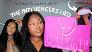 Is This What The Influencers Get? | ISEE HAIR GLUELESS PRE BLEACHED HAIR FOR BEGINNERS